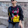 Sudadera negra oversize estampado smile