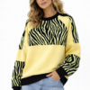 sudadera by pepa rodriguez con estampado zebra color amarillo