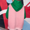 Sudadera verde con capucha y bolsillo frontal con bordado pepa rodriguez, estilo casual y doble color